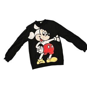 Mickey Mouse Sweatshirt Women's Size Small Crew‎ Neck Disney Embroidered Rare